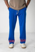 Semi Baggy trouser(premium blue with Bottom design)