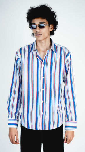 Old Money Style (Full Sleeve-Blue stripe)